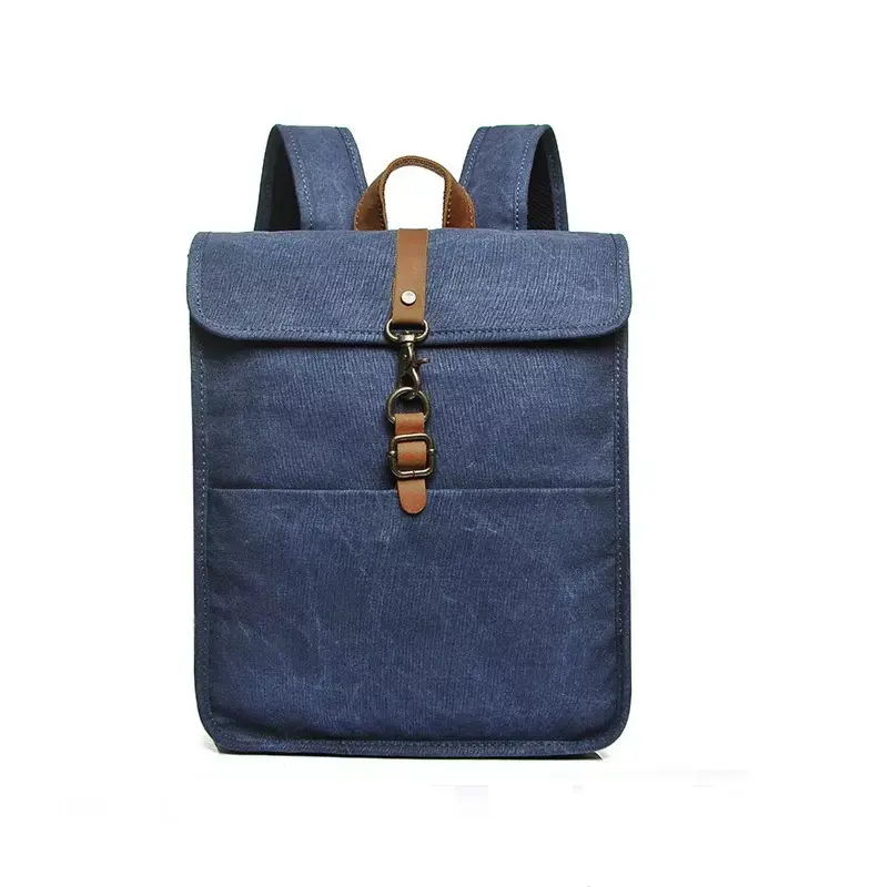 High Quality Adventure College Logo Branded Unisex 15.6 Eco Friendly Vintage Laptop Bag Canvas Backpack