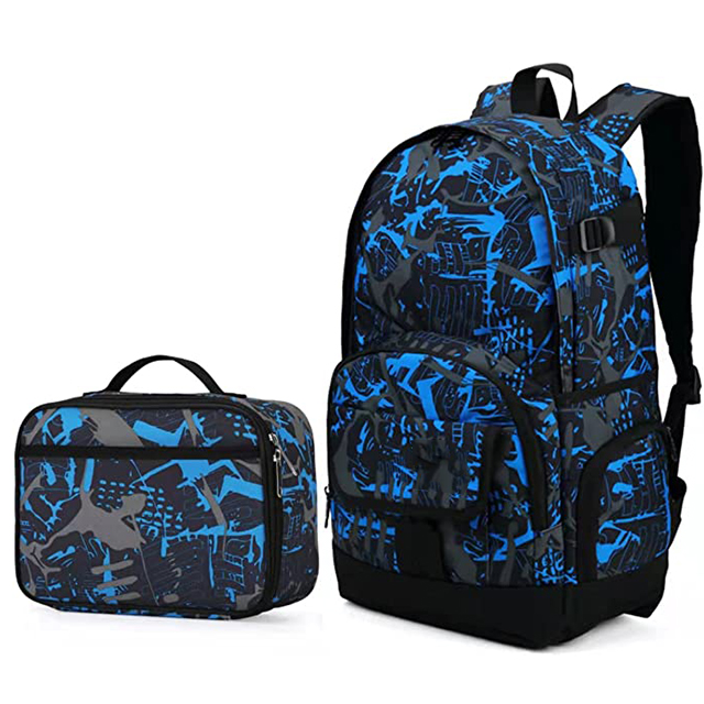Large Capacity School Backpack With Lunch Bag