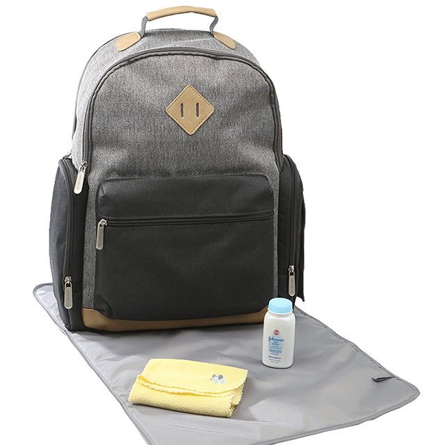 Diaper Bag Backpack, Cooler Bottle Pockets and Changing Pad Included