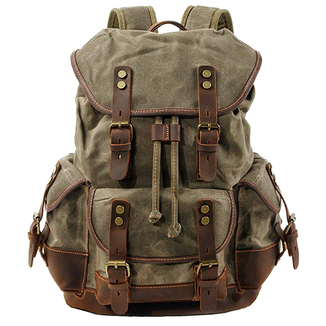 New Arrival Waxed Canvas Shoulder Rucksack