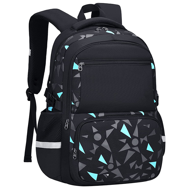 Geometric-Print School-Bag Backpack for Boys