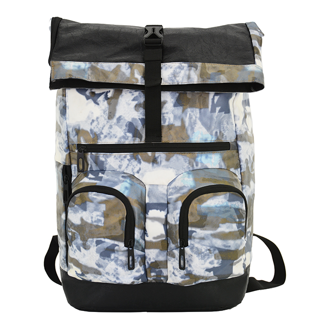 Roll Top Men's Laptop Backpack Fits 15.6 Inches Notebook