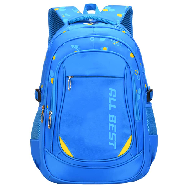 Geometric-Print School-Bag Backpack for Boys