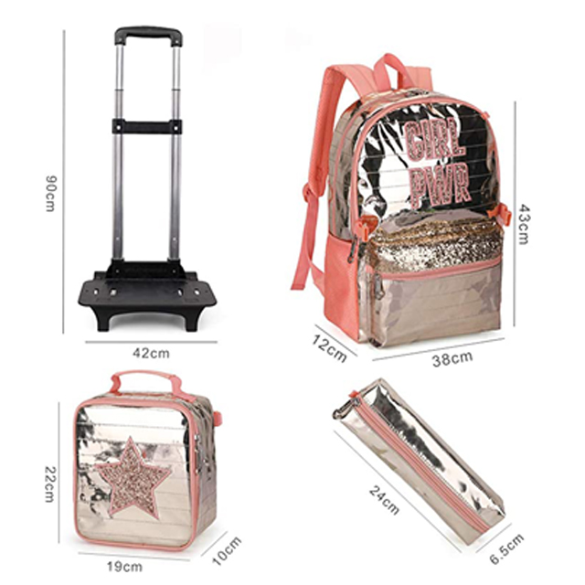 Wheeled Backpack Girls School Bag Sets