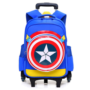  Cartoon Six Wheels Trolley Case School Bags Boy Vacation Backpack