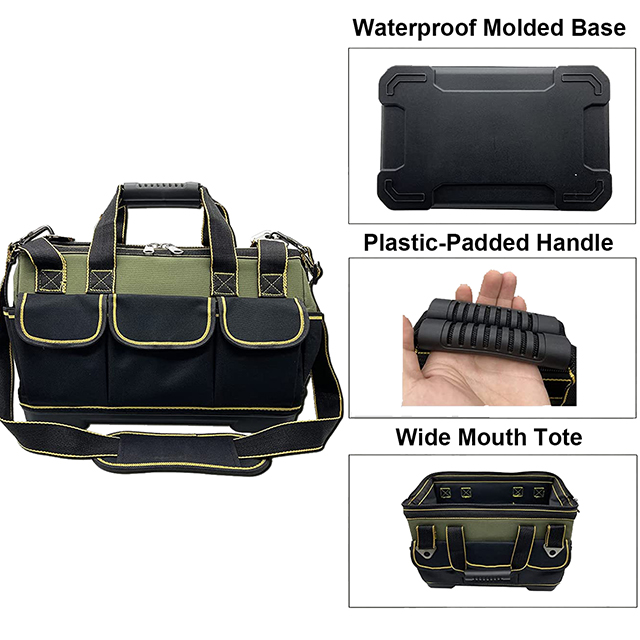 15 Inch Heavy Duty Canvas Wide Mouth Tool Bag