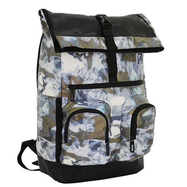 Roll Top Men's Laptop Backpack Fits 15.6 Inches Notebook