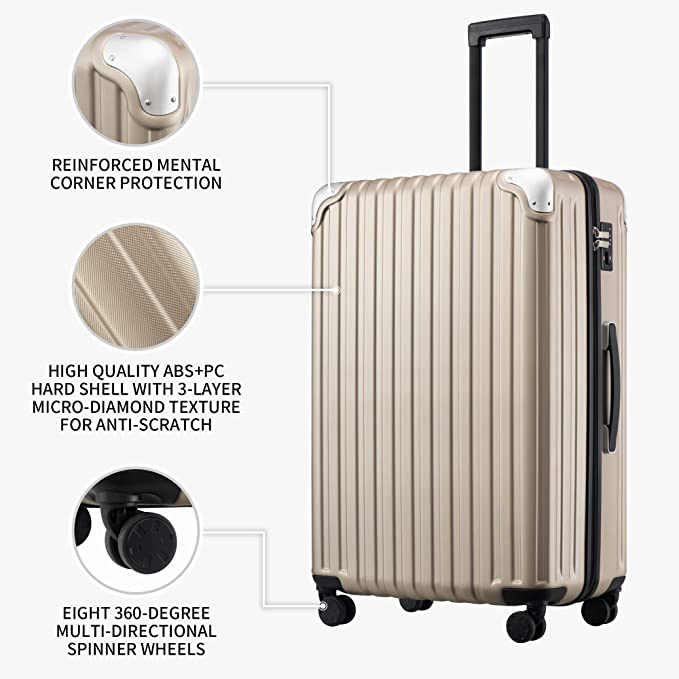 Suitline HardSide Luggages Trolley Hardside Hard Shell Suitcase Expandable
