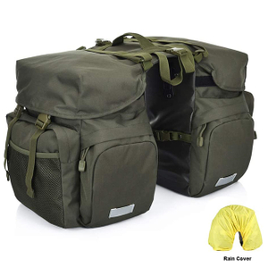 Waterproof Bicycle Commuting Saddle Bags with Rain Cover
