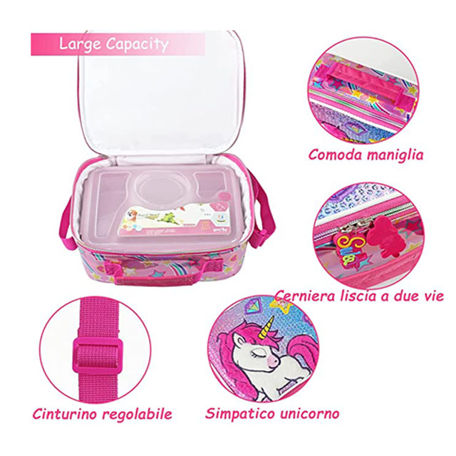 Glitter Sequin Unicorn Trolley Bag School Bag Luggage Case for Girls Youth Student