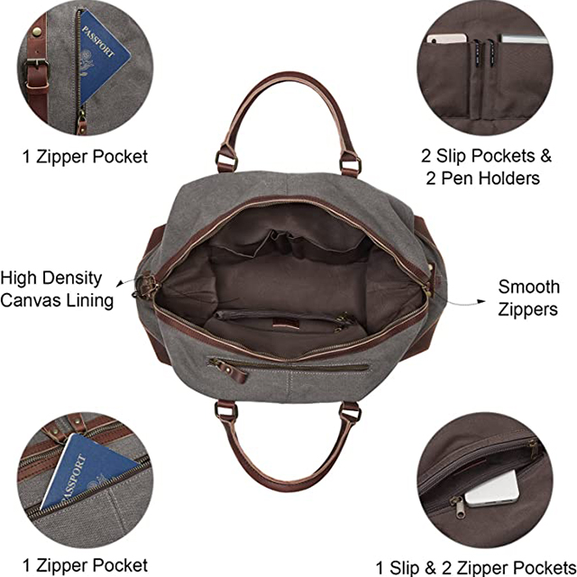 Canvas Weekender Overnight Large Carry On Bag