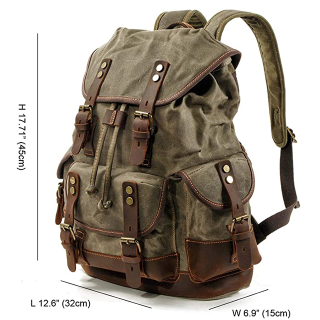 New Arrival Waxed Canvas Shoulder Rucksack