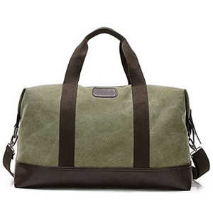 Canvas Leather Carry on Travel Tote Bag