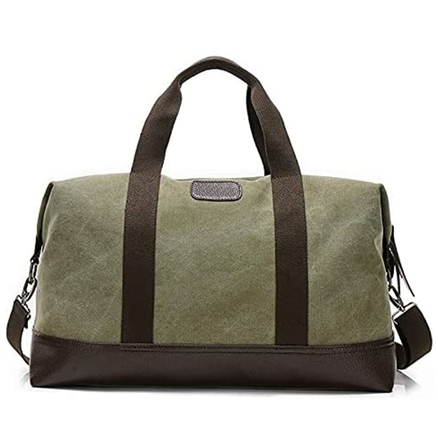 Canvas Leather Carry on Travel Tote Bag