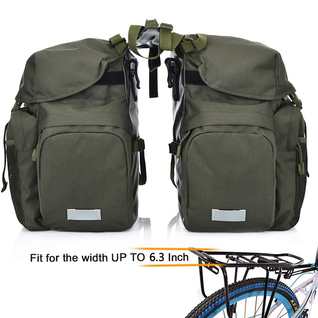 Waterproof Bicycle Commuting Saddle Bags with Rain Cover