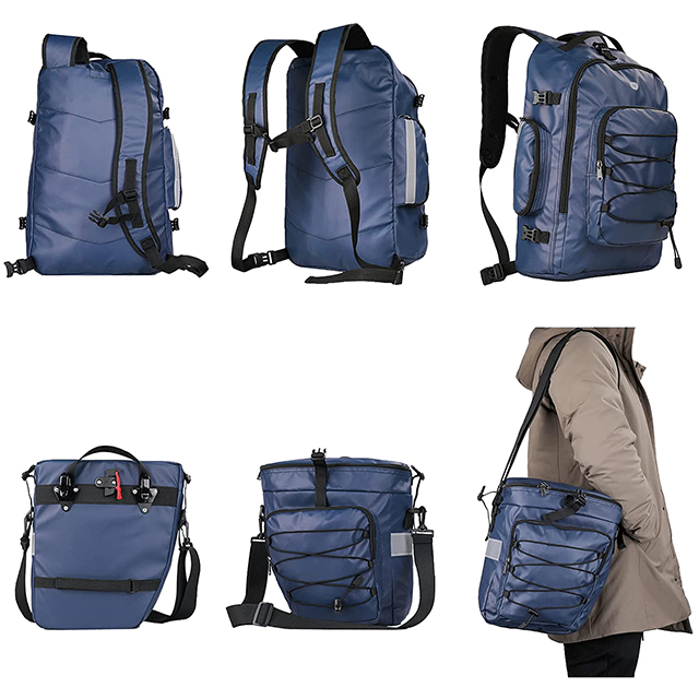 Bike Pannier Bag 3 in 1 Rack Saddle Backpack