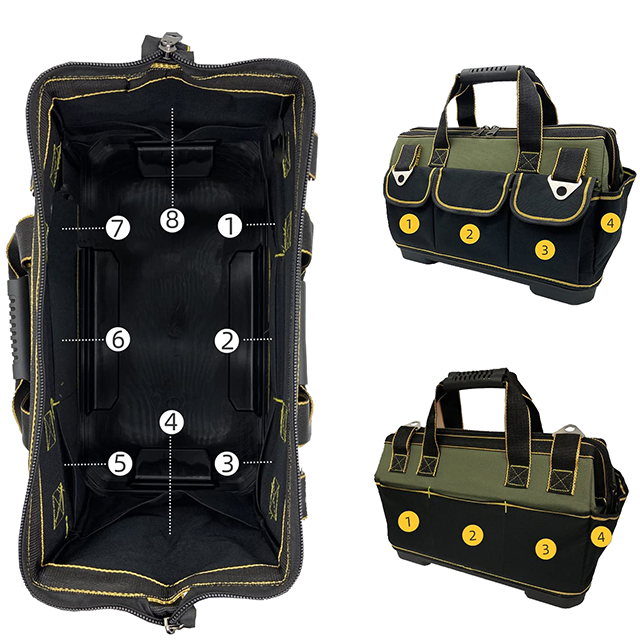 15 Inch Heavy Duty Canvas Wide Mouth Tool Bag