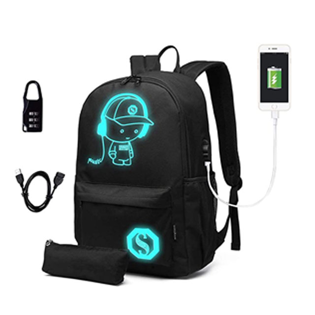  Durable Bookbags Rucksack with USB Port For Boys Girls