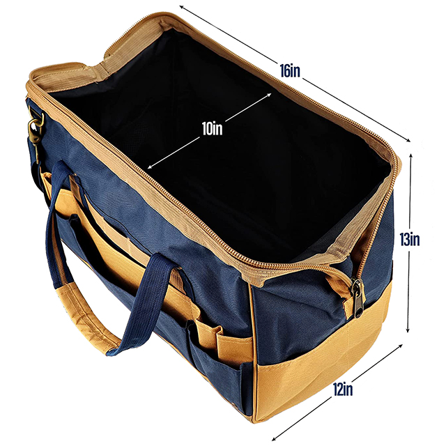 16 Inch Extra Large Canvas Construction Tool Tote Bag
