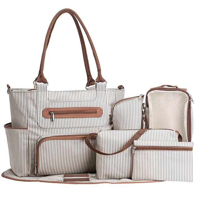 Classical 7pcs Tote Diaper bag set