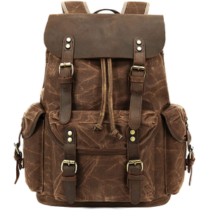 New Arrival Waxed Canvas Shoulder Rucksack