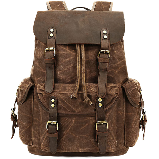 New Arrival Waxed Canvas Shoulder Rucksack